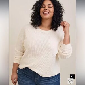 Torrid Cream Waffle Knit Sweater size 5 - NWT